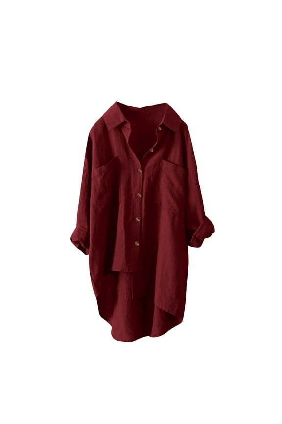 Oversized Button down Shirts for Women Long Sleeve Trendy Solid Tops Soft Comfy Cover Ups Blouse