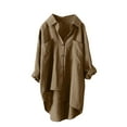 thumbnail image 1 of XuJwPNcy Oversized Button down Shirts for Women Long Sleeve Trendy Solid Tops Soft Comfy Cover Ups Blouse, 1 of 3