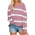 thumbnail image 1 of XuJwPNcy Oversized Long Sleeve Tops for Women Round Neck Printed Fall Clothes Fashion Baggy Pullover Tops, 1 of 5
