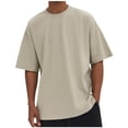 thumbnail image 1 of XuJwPNcy Oversized T Shirts Mens Loose Fit Vintage Solid Color Tee Shirt Short Sleeve Streetwear Casual T-Shirts, 1 of 2