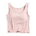 thumbnail image 1 of XuJwPNcy Pajama Cropped Tank Tops with Built in Bra Summer Soft Comfy Loungewear Basic Pjs Tank Tops, 1 of 3