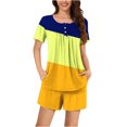 thumbnail image 1 of XuJwPNcy Pajama Set for Women Short Sleeve Tunic Top and Shorts Lounge Sets Ladies Pjs Sets with Pockets, 1 of 7
