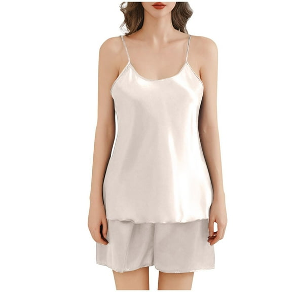 Yuzhih Pajama Set for Women Sleeveless Camisole Top and Shorts with Soft Comfy Sleepwear Matching Sets