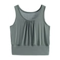 thumbnail image 1 of XuJwPNcy Pajama Tank Tops for Women Summer Fashion Basic Solid Ruched Pjs Sleepwear Scoop Neck Sleeveless Shirts, 1 of 3