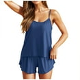 thumbnail image 1 of XuJwPNcy Pajamas Set for Women Summer Casual Solid Pjs Cami Top and Shorts Soft 2 Piece Nightwear Sleepwear, 1 of 5