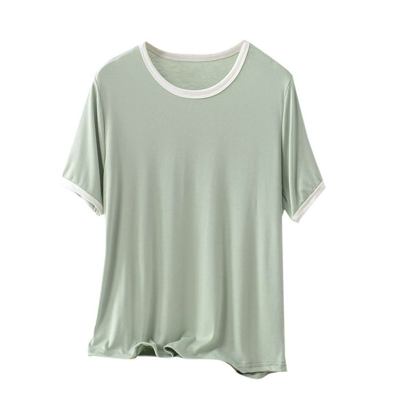 XuJwPNcy Pajamas Top for Women Sleep T-Shirt Crew Neck Short Sleeve Sleepwear Soft Pjs Tshirts Loose Comfy Lounge Shirt
