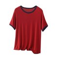 thumbnail image 1 of XuJwPNcy Pajamas Top for Women Sleep T-Shirt Crew Neck Short Sleeve Sleepwear Soft Pjs Tshirts Loose Comfy Lounge Shirt, 1 of 6
