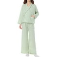 thumbnail image 1 of XuJwPNcy Pajamas for Women Set 2 Piece Long Sleeve Robes and Wide Leg Pants Sets Loungewear Outfits with Pockets, 1 of 7