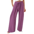 thumbnail image 1 of XuJwPNcy Palazzo Pants Women Comfy Flowy Wide Leg Pants Summer High Waisted Beach Trousers with Pockets, 1 of 5