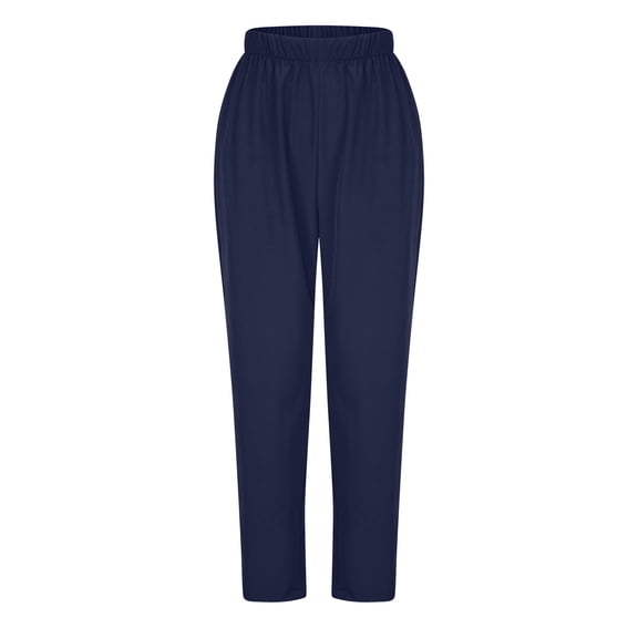 XuJwPNcy Pants for Women Casual Stretch Elastic Waist Plus Size Pants High Waisted Straight Leg Long Trousers
