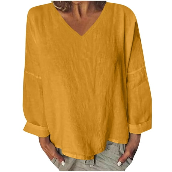 XuJwPNcy Plus Size Oversized Shirts for Women V Neck Long Sleeve Tops Baggy Casual Loose Blouse Tees