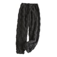 thumbnail image 1 of XuJwPNcy Plush Pajama Pants Women Fluffy Fleece Lounge Pants Fuzzy Warm Pj Bottoms Plaid Loungewear Trousers（Dark Gray 1,X-Large), 1 of 3