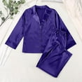 thumbnail image 1 of XuJwPNcy Womens Satin Pajama Sets Soft Long Sleeve Button down Shirts with Long Pants 2 Piece Pjs Lounge Outfits, 1 of 3
