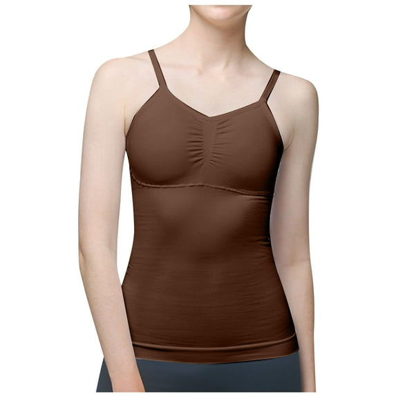 Yuzhih Shapewear Camisoles with Built in Bra Compression Tank Tops for Women Body Shaper Padded Tanks Shirts