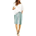 thumbnail image 1 of XuJwPNcy Shorts for Women Casual Baggy Knee Length Striped Short Pants Drawstring Waist Summer Beach Shorts, 1 of 4