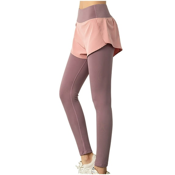 XuJwPNcy Skirted Leggings for Women Athletic Running Tennis Yoga Pleated Skirts with Full Length Leggings