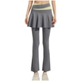 thumbnail image 1 of XuJwPNcy Skirted Leggings for Women Athletic Skirt with Bell Bottom Pants Yoga Running Golf Tennis Skirts with Drawstring, 1 of 4