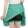 thumbnail image 1 of XuJwPNcy Skirts for Women Casual Stretchy Flared Pleated Mini Skater Skirt with Shorts High Waist Short Skirts, 1 of 6
