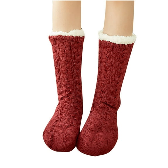 XuJwPNcy per Fuzzy Socks for Women Winter Warm Thick Thermal Cozy Plush Non Soft Fleece Socks for Christmas