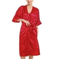 thumbnail image 1 of Yuzhih Soft Robes for Women Bathrobe with Belt Wedding Guest Party Robes 3/4 Bell Sleeve Sleepwear, 1 of 4