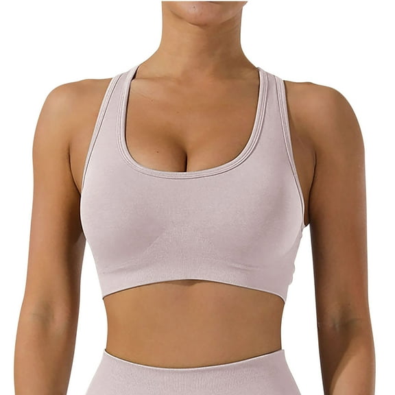 XuJwPNcy Sports Bras for Women High Support Straps Racerback Workout Bras Seamless Push up Padded Running Bra