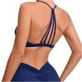 thumbnail image 1 of XuJwPNcy Sports Bras for Women Padded Strappy Open Back Gym Workout Bra Light Impact Cross Yoga Crop Top, 1 of 5