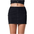 thumbnail image 1 of XuJwPNcy Stretch Jean Skirts for Women Denim Skorts High Waisted Girls Dressy Mini Jean Skirts Low Waist Bodycon Denim Skirt, 1 of 6