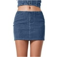 thumbnail image 1 of cfhntfmh Stretch Jean Skirts for Women Denim Skorts High Waisted Girls Dressy Mini Jean Skirts Low Waist Bodycon Denim Skirt, 1 of 6