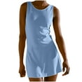 thumbnail image 1 of XuJwPNcy Summer Dresses Women Casual Sports Mini Dress Sleeveless Crewneck Solid Tank Dress Athletic Tunic Dress, 1 of 7
