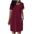 thumbnail image 1 of Yuzhih Summer Dresses for Women 2024 Crew Neck Short Sleeve T-Shirt Dress Loose Beach Vacation Mini Dress, 1 of 6