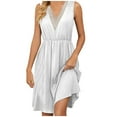 thumbnail image 1 of XuJwPNcy Summer Dresses for Women Trendy V-Neck Sleeveless Dresses Loose Knee Length Flowy Beach Dress, 1 of 5