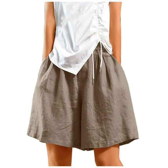 XuJwPNcy Summer Shorts for Women Elastic High Waisted Wide Leg Short Pants Fashion Solid Shorts