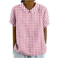 thumbnail image 1 of XuJwPNcy Summer Tops for Women Fashion V Neck Short Sleeve Shirts Casual Baggy Striped Printed Tops, 1 of 5