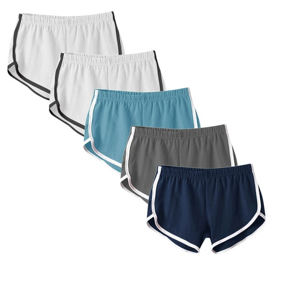 XuJwPNcy Sweat Shorts for Women Trendy Shorts High Rise Summer Workout Running Casual Lounge Shorts 5 Pack