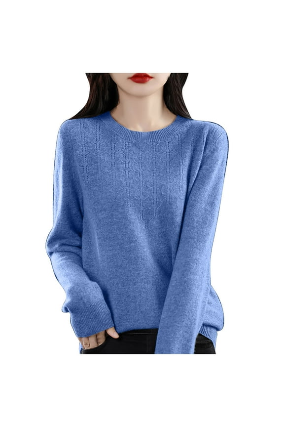 Sweaters for Women Fall Winter Crewneck Slim Tops Casual Pullover Long Sleeve Base Loose Sweater