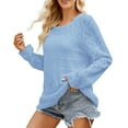 thumbnail image 1 of XuJwPNcy Sweaters for Women Crochet Scoop Neck Pullover Tops Casual Long Sleeve Shirts Knit Sweater Top Fall, 1 of 5