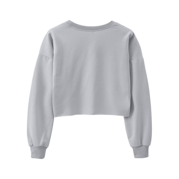 XuJwPNcy Sweatshirt for Women Long Sleeve Round Neck Loose Baggy Pullover Tops Fall Cropped Hoodies