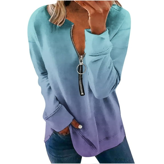 XuJwPNcy Sweatshirts for Women Long Sleeve Half Zip Pullover Hoodie Casual Baggy Tops Fall Sweatshirts