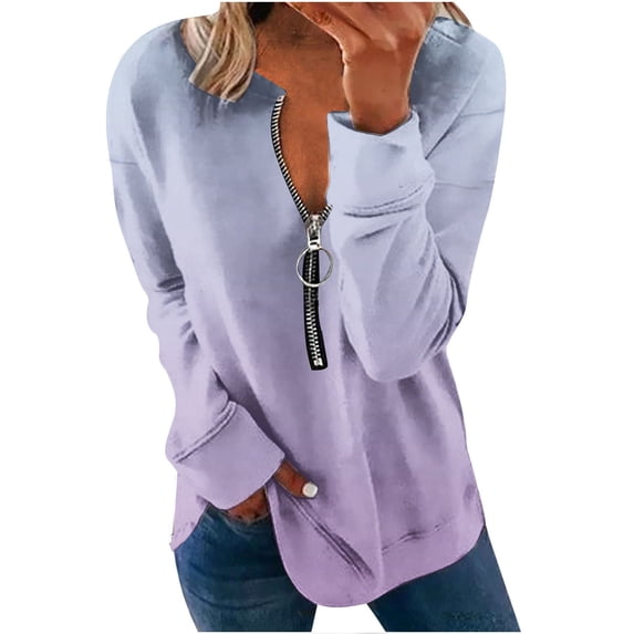 XuJwPNcy Sweatshirts for Women Long Sleeve Half Zip Pullover Hoodie Casual Baggy Tops Fall Sweatshirts