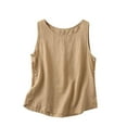 thumbnail image 1 of XuJwPNcy Tank Tops for Women Solid Basic Sleeveless Round Neck Retro Vest Summer Casual Flowy Blouses Tee Shirts, 1 of 3