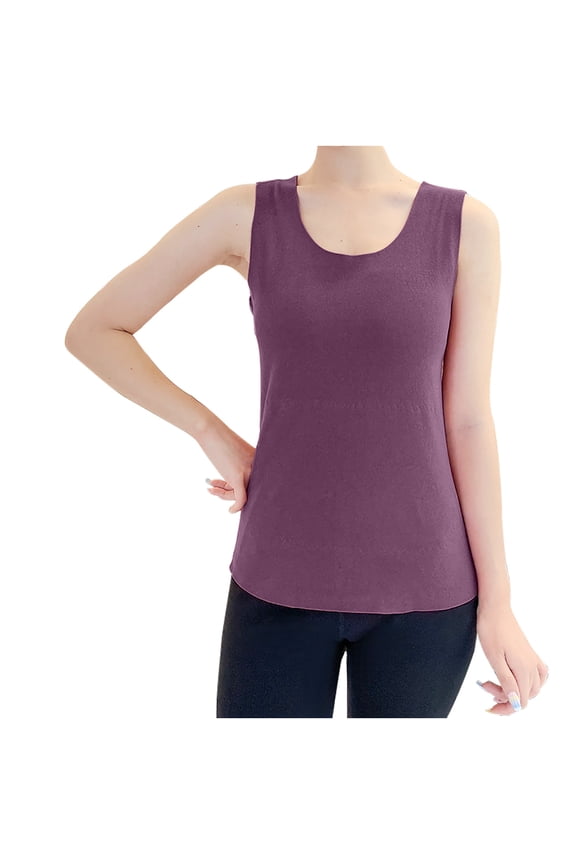 Thermal Tank Top for Women Fleece Lined Warm Sleeveless Shirts Camisole Warm Base Layer Vest for Cold Weather