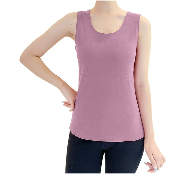 XuJwPNcy Thermal Tank Top for Women Fleece Lined Warm Sleeveless Shirts Camisole Warm Base Layer Vest for Cold Weather