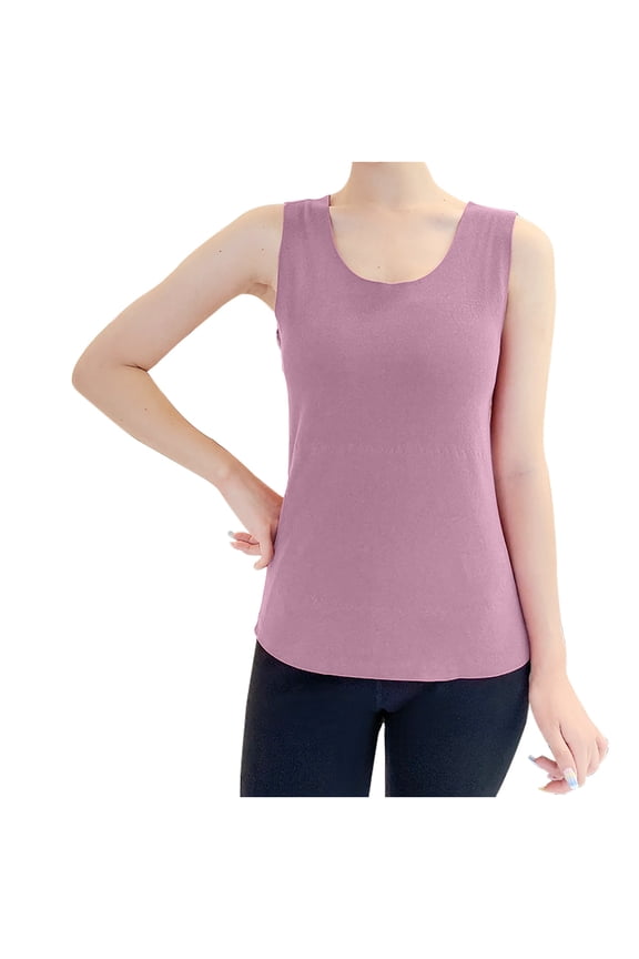 Thermal Tank Top for Women Fleece Lined Warm Sleeveless Shirts Camisole Warm Base Layer Vest for Cold Weather