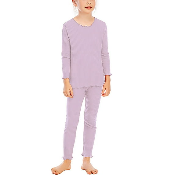 XuJwPNcy Toddler Girls Clothes Thermal Underwear Set Soft Girls' Top and Pants Winter Base Layer Top Bottom Outfits