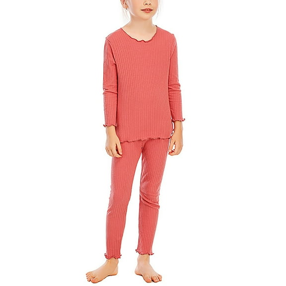 XuJwPNcy Toddler Girls Clothes Thermal Underwear Set Soft Girls' Top and Pants Winter Base Layer Top Bottom Outfits