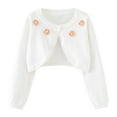 thumbnail image 1 of Yuzhih Toddler Girls Knit Cropped Cardigan Children Long Sleeve Open Front Cardigan Sweater Cropped Cover Up, 1 of 6