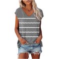 thumbnail image 1 of XuJwPNcy Tops for Women Casual Loose Cap Sleeve Print Tshirts Summer V Neck Basic Blouses Trendy Outfits, 1 of 6