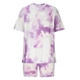 thumbnail image 1 of Yuzhih Two Piece Outfits for Women Summer Tracksuits Crewneck Half Sleeve T Shirt and Biker Shorts Set 2024 Fashion Clothes, 1 of 7