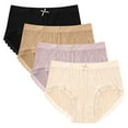 thumbnail image 1 of XuJwPNcy Underwear for Women Cotton Bikini Panties Lace Soft Hipster Panty Ladies Stretch Full Coverage Briefs 4 Pack, 1 of 2