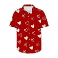 thumbnail image 1 of XuJwPNcy Valentine's Day Shirt for Men Button down Shirts Hearted Printed Tops Big and Talls Lapel Short Sleeve Shirts, 1 of 5